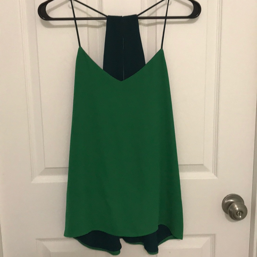 Emerald / bright green spaghetti strap top